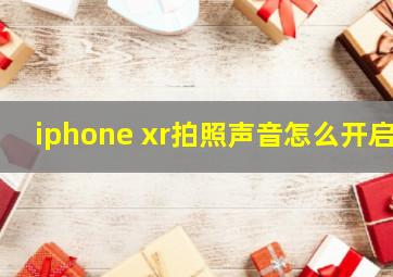 iphone xr拍照声音怎么开启